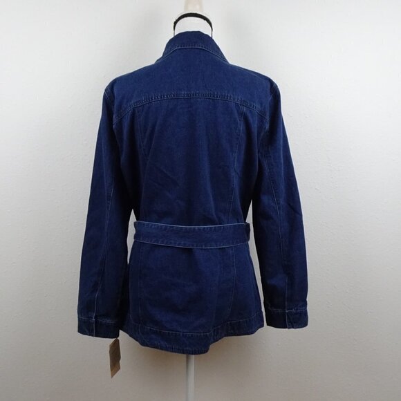 Levi's Denim Jean Jacket Women's Size XL Blue Belted Pockets Chore Coat Cotton - Picture 7 of 12